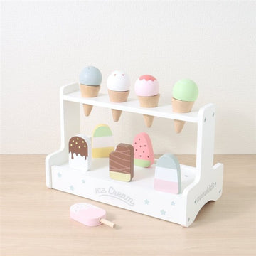 nunukids アイスクリームセット F.O.TOYBOX 【キッズ 子ども 子供 玩具 木のおもちゃ 木製玩具 ままごと】【送料無料 沖縄・一部地域を除く】